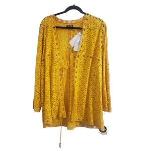 Miss Me Yellow Lace  or Cardigan S Swim Suit Cover-up